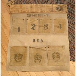 The Barrel Shack Wesson Wall Storage Decor Reclaimed Wood Military Canvas‎ 32x28